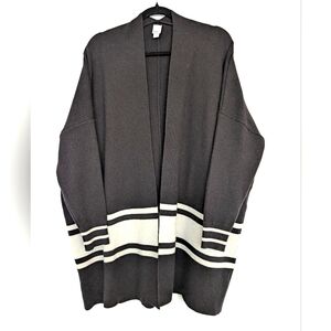 NVLT Anthropologie Pippa Open Front Cardigan Colorblock Striped Sz M Oversized